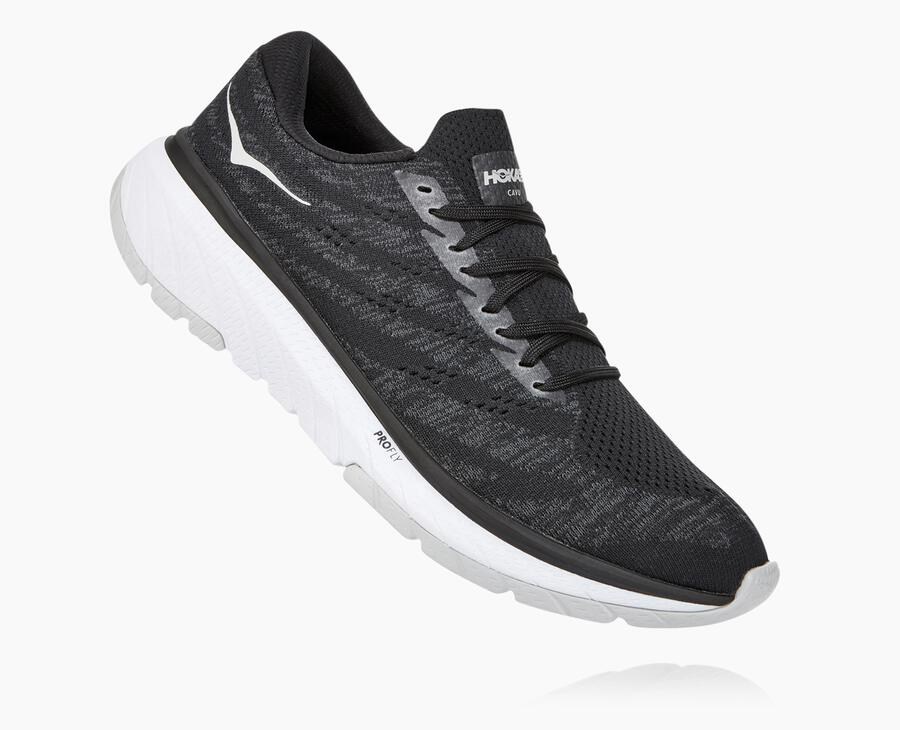 Running Shoes Mens - Hoka One One Cavu 3 - Black/White - ZFCEJYS-50